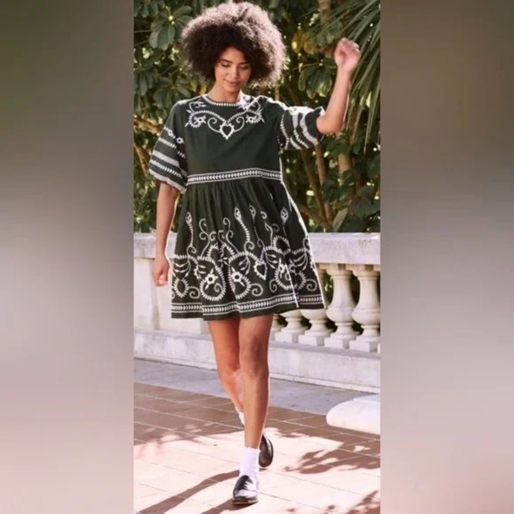 THE GREAT Peninsula Dress in‎ Green Size Medium